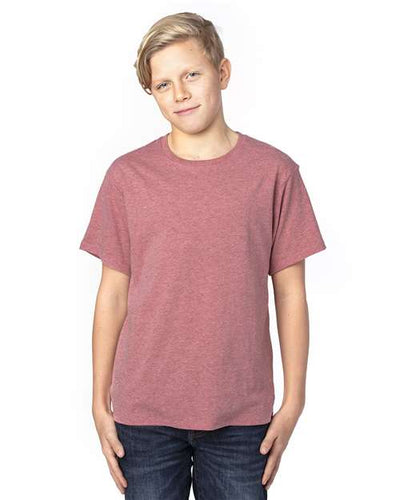 Threadfast Apparel 600A Maroon Heather — on model front