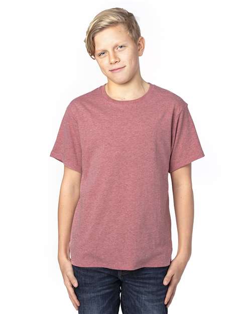 Threadfast Apparel 600A Maroon Heather — on model front