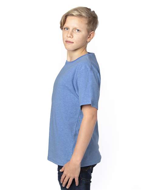 Threadfast Apparel 600A Royal Heather — on model side