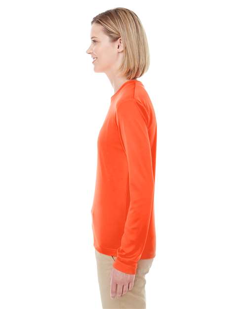 UltraClub 8622W Bright Orange — on model side