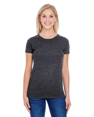 Threadfast Apparel 202A Black Triblend — on model front