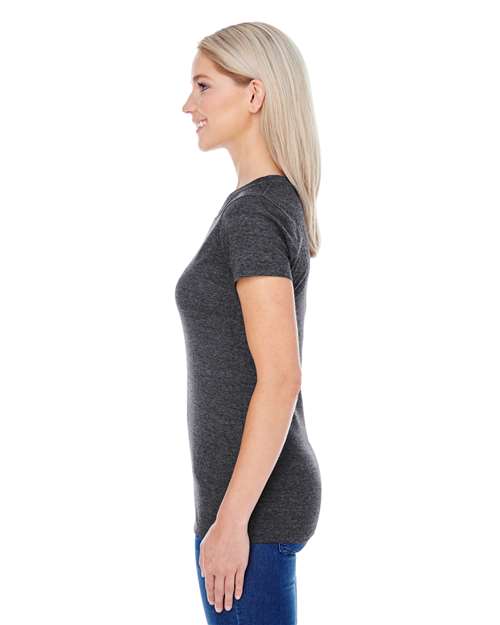 Threadfast Apparel 202A Black Triblend — on model side
