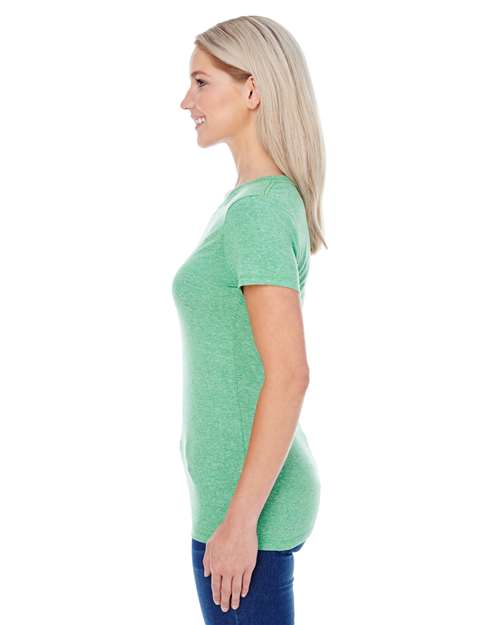 Threadfast Apparel 202A Green Triblend — on model side