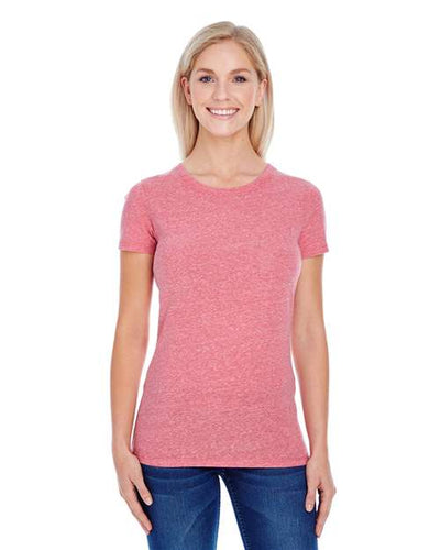 Threadfast Apparel 202A Red Triblend — on model front
