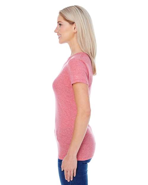 Threadfast Apparel 202A Red Triblend — on model side