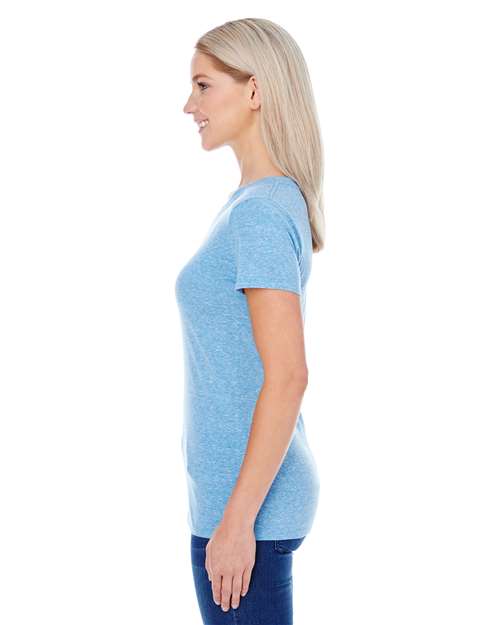 Threadfast Apparel 202A Royal Triblend — on model side