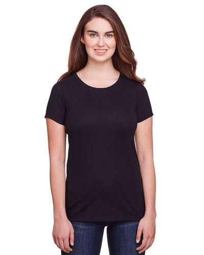 Threadfast Apparel 202A Solid Black Triblend — on model front