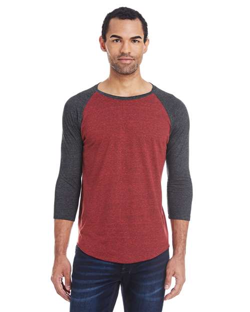 Threadfast Apparel 302G Cardinal Black/ Black Triblend — on model front