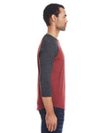Threadfast Apparel 302G Cardinal Black/ Black Triblend — on model side