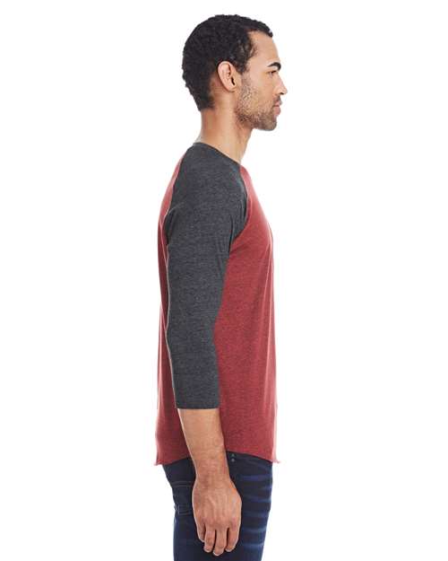 Threadfast Apparel 302G Cardinal Black/ Black Triblend — on model side