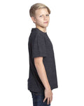 Threadfast Apparel 602A Black Triblend — on model side
