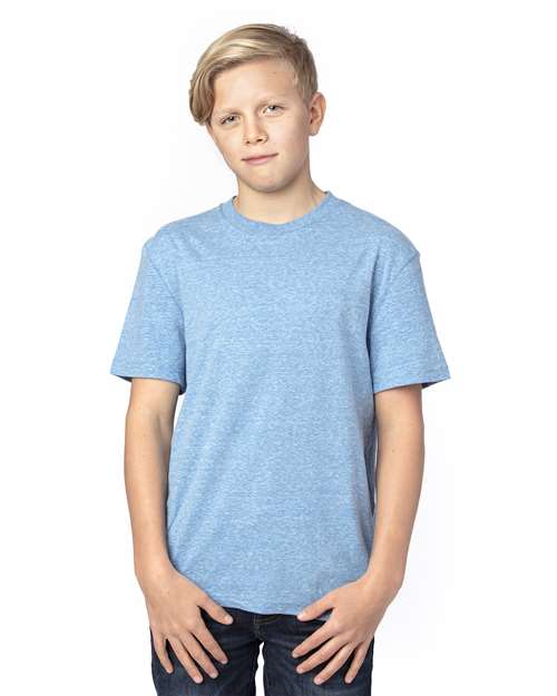 Threadfast Apparel 602A Royal Triblend — on model front