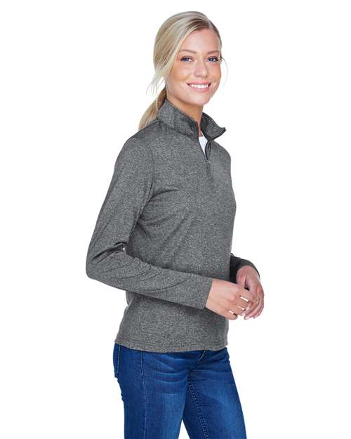 UltraClub 8618W Black Heather — on model side