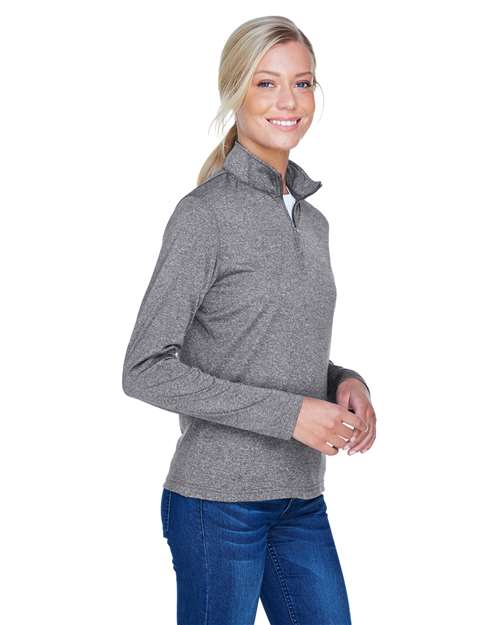 UltraClub 8618W Charcoal Heather — on model side