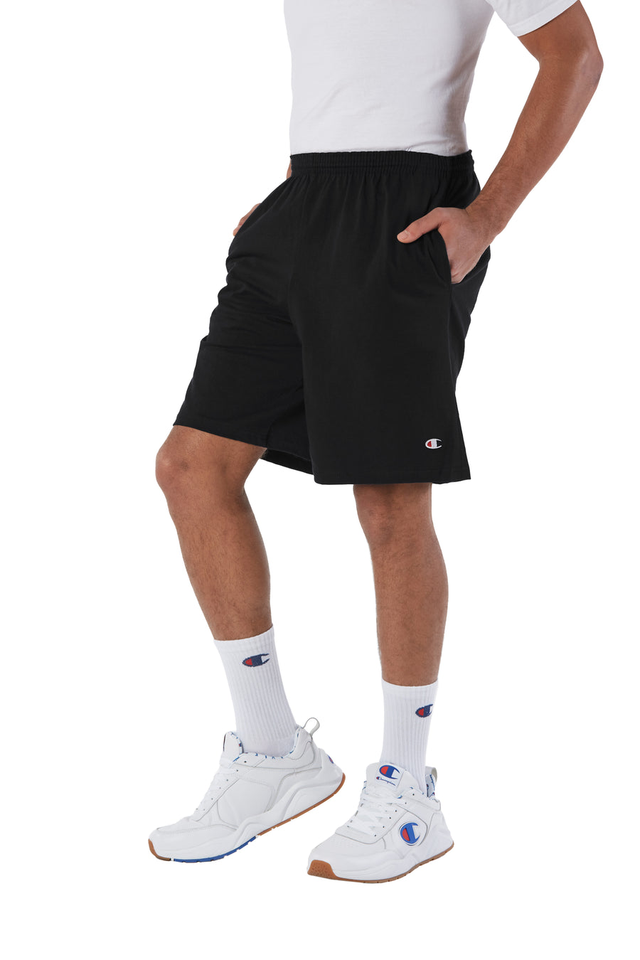 Cotton Jersey 9" Shorts with Pockets - Black