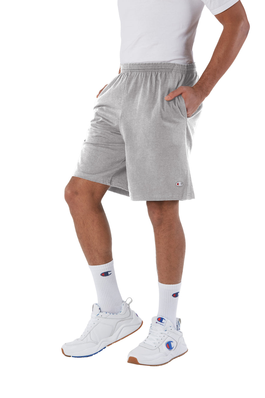 Cotton Jersey 9" Shorts with Pockets - Oxford Gray