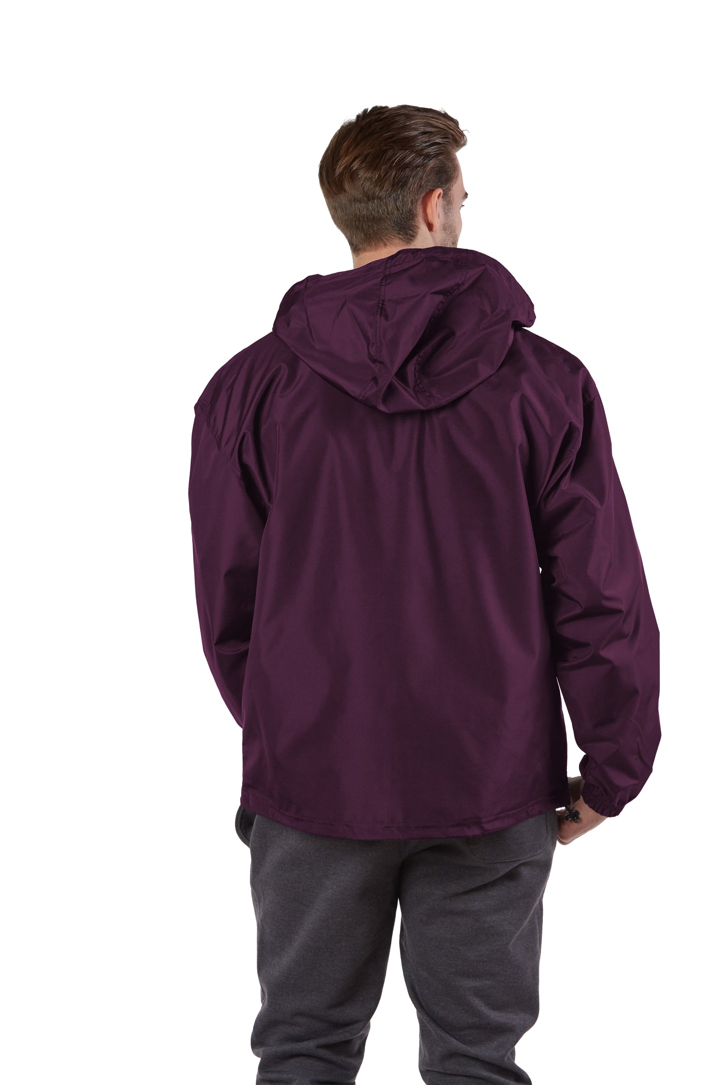 Unisex Packable Anorak 1/4 Zip Jacket - Maroon