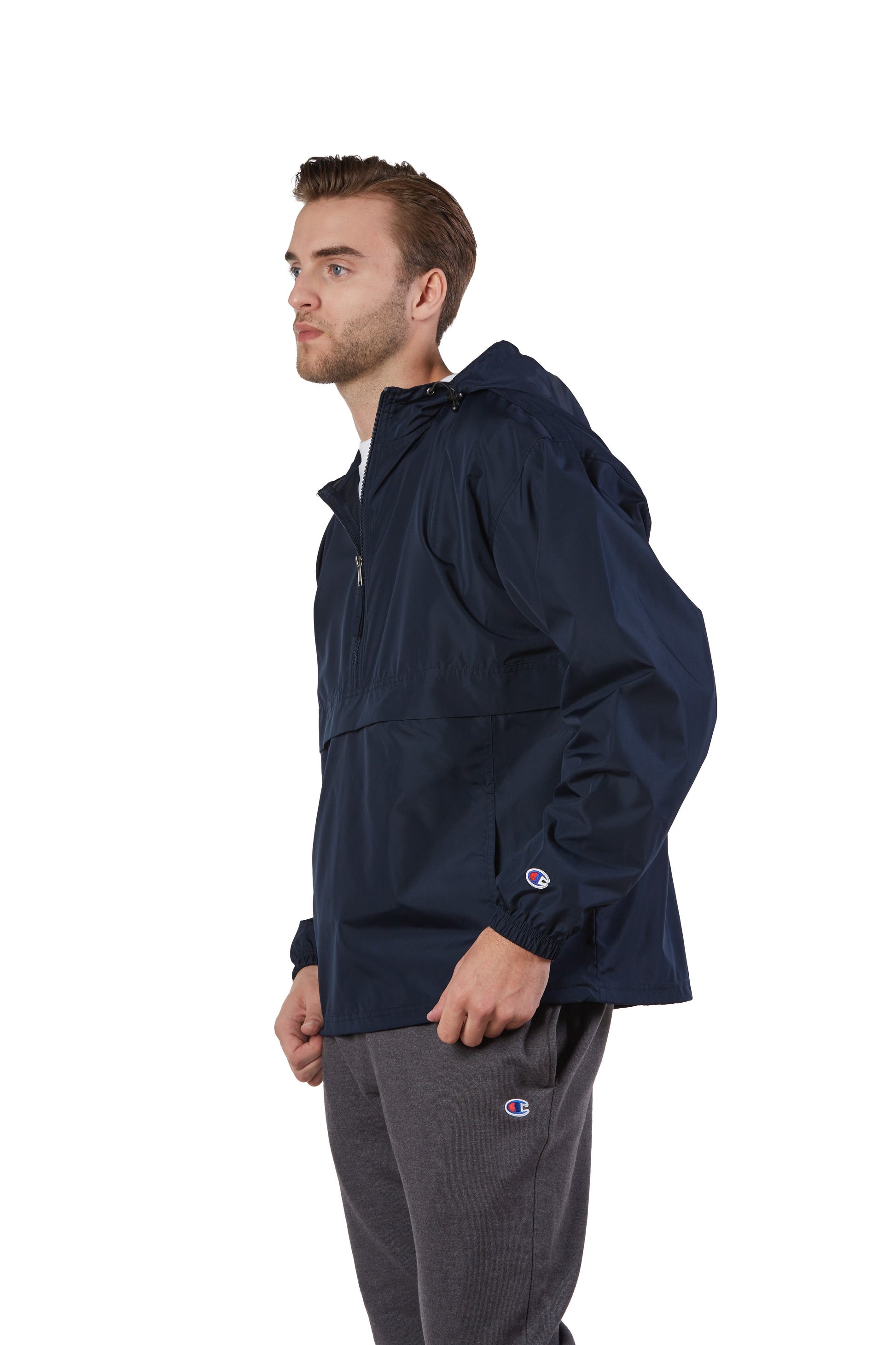 Unisex Packable Anorak 1/4 Zip Jacket - Navy