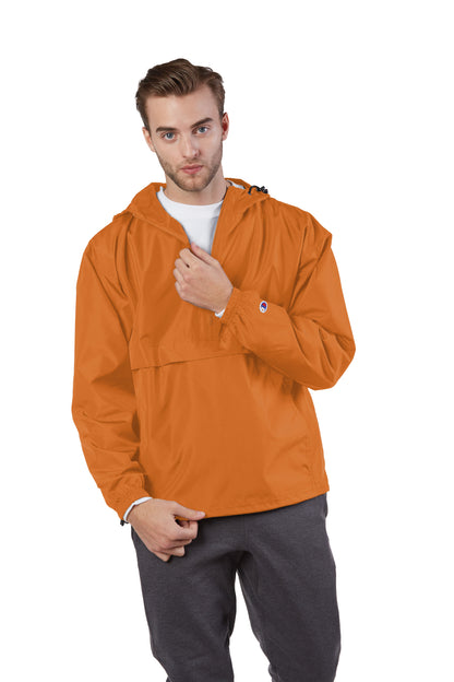 Unisex Packable Anorak 1/4 Zip Jacket - Orange