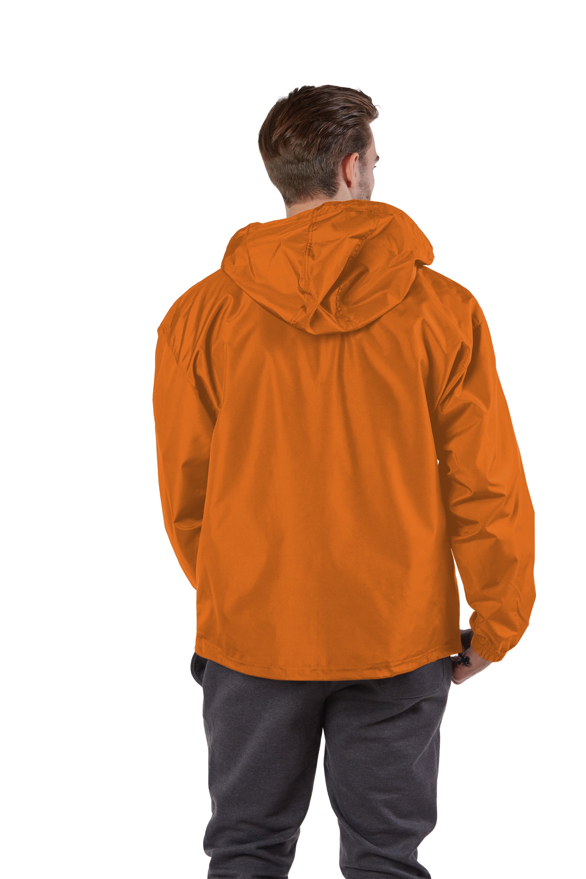 Unisex Packable Anorak 1/4 Zip Jacket - Orange