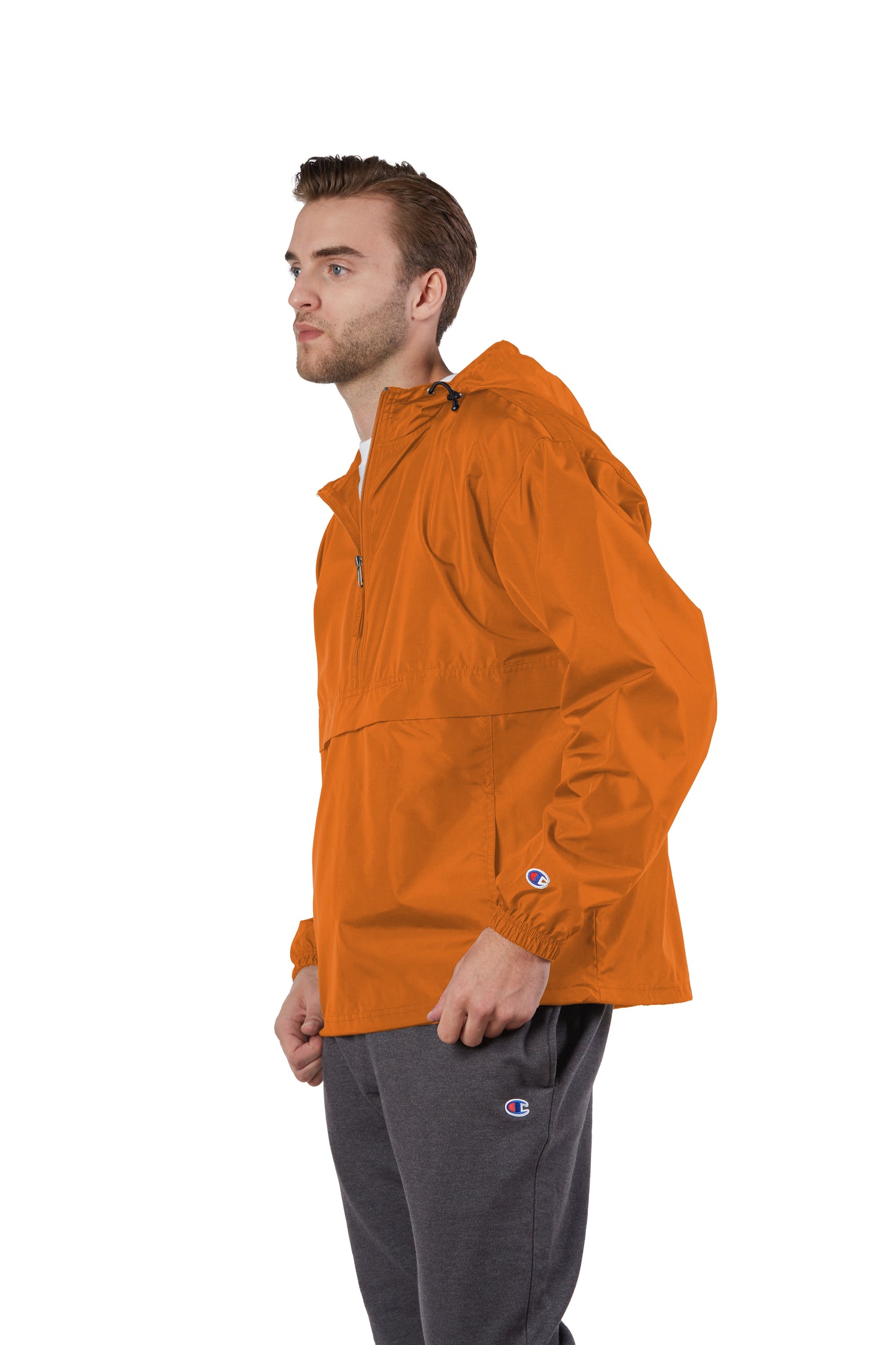 Unisex Packable Anorak 1/4 Zip Jacket - Orange