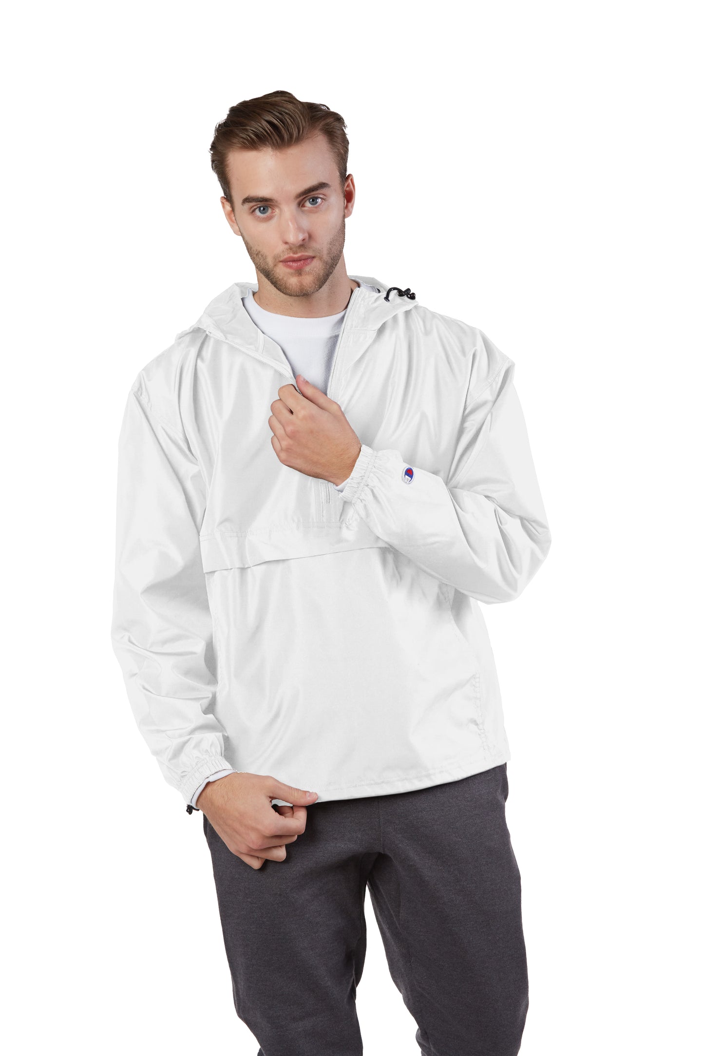 Unisex Packable Anorak 1/4 Zip Jacket - White