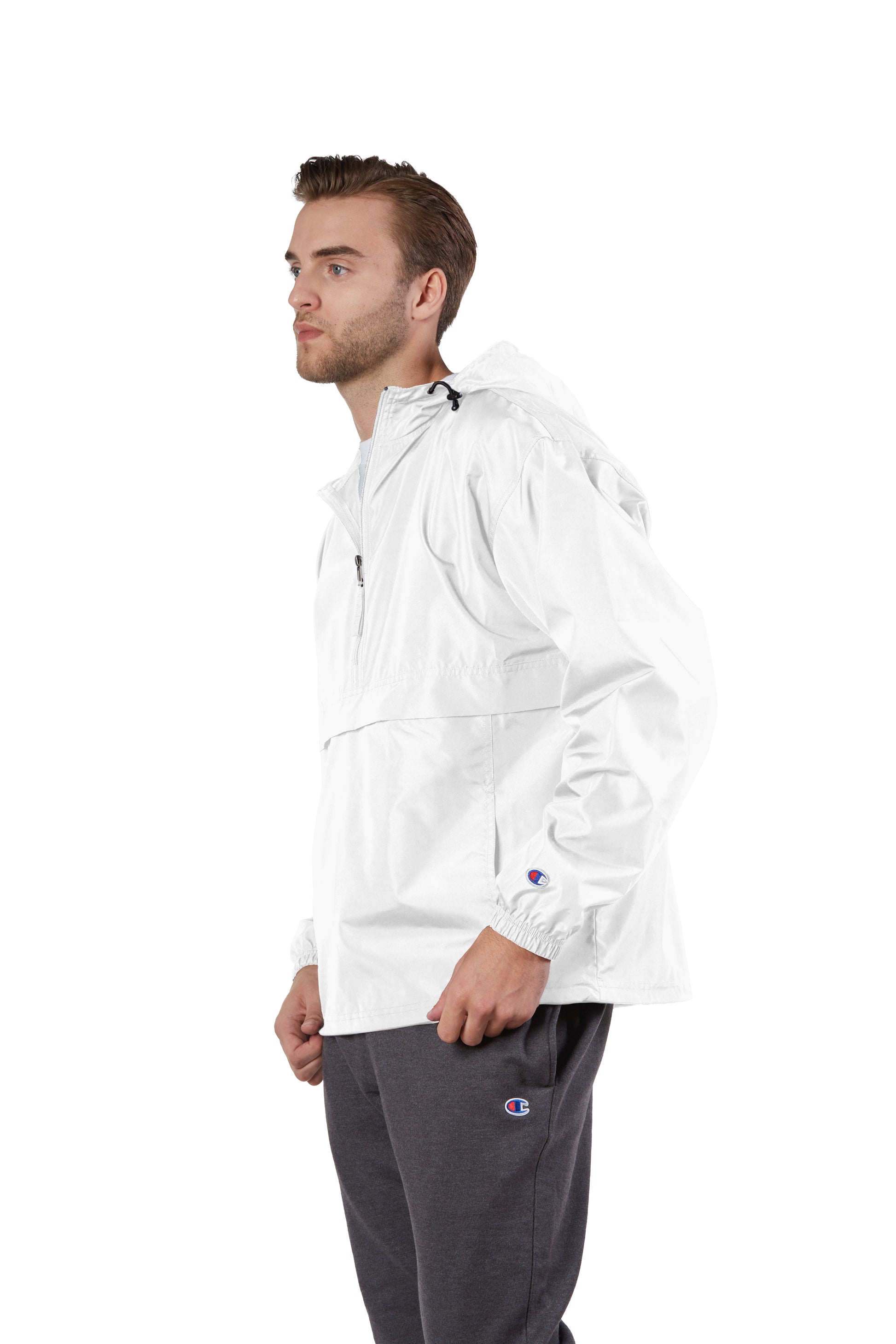 Unisex Packable Anorak 1/4 Zip Jacket - White