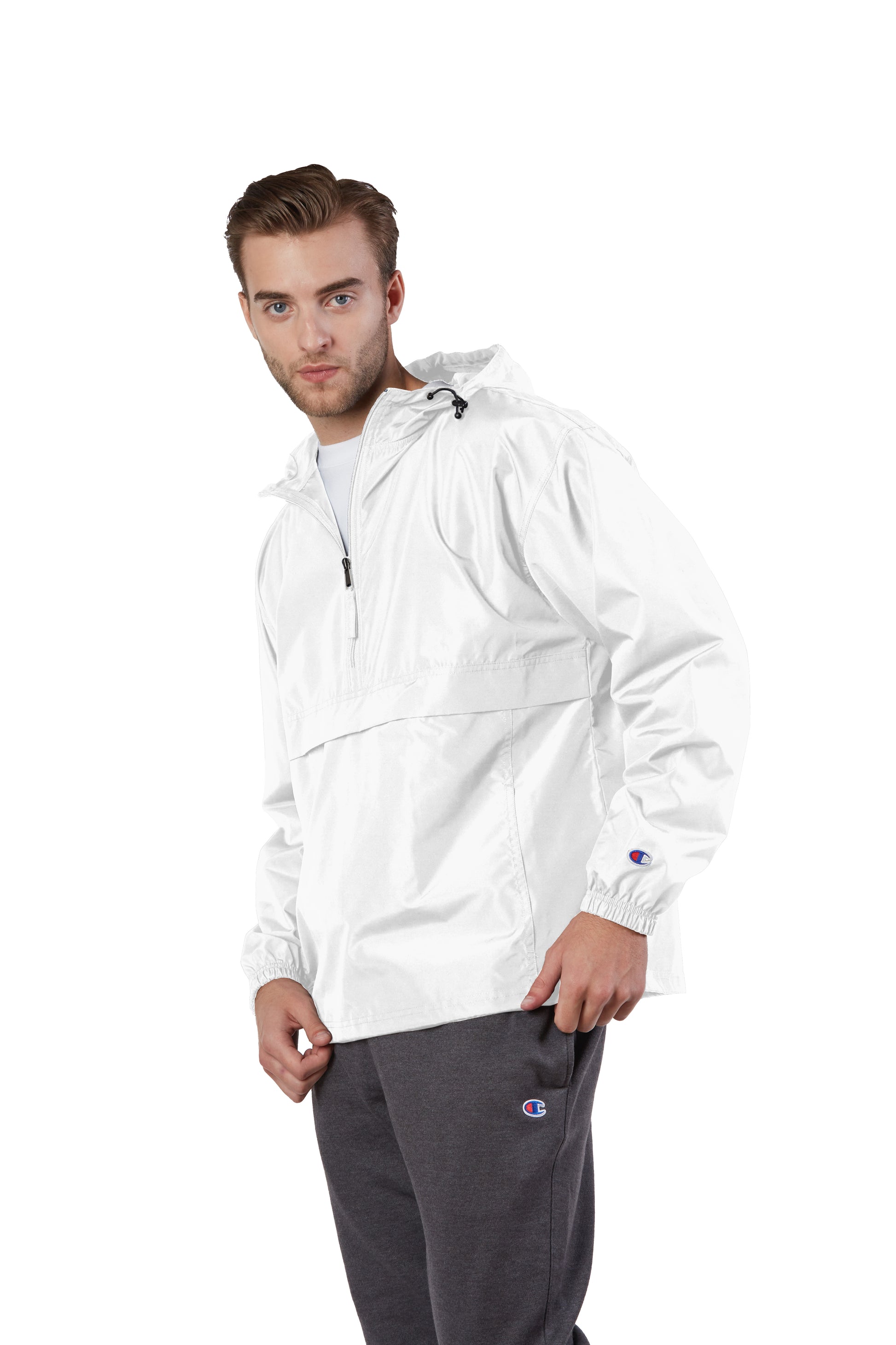 Unisex Packable Anorak 1/4 Zip Jacket - White
