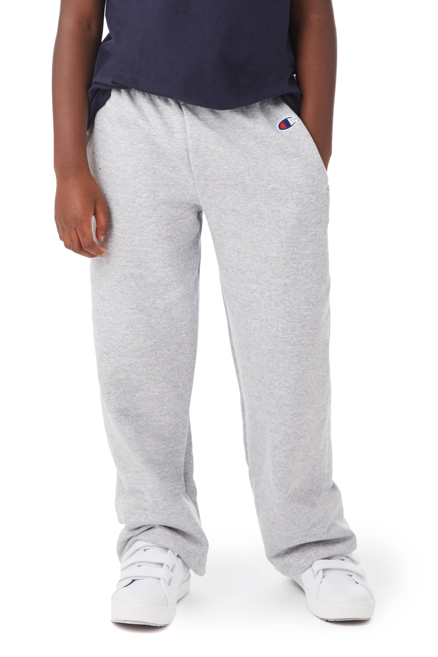 Youth Double Dry Eco® Open-Bottom Fleece Pant - Light Steel