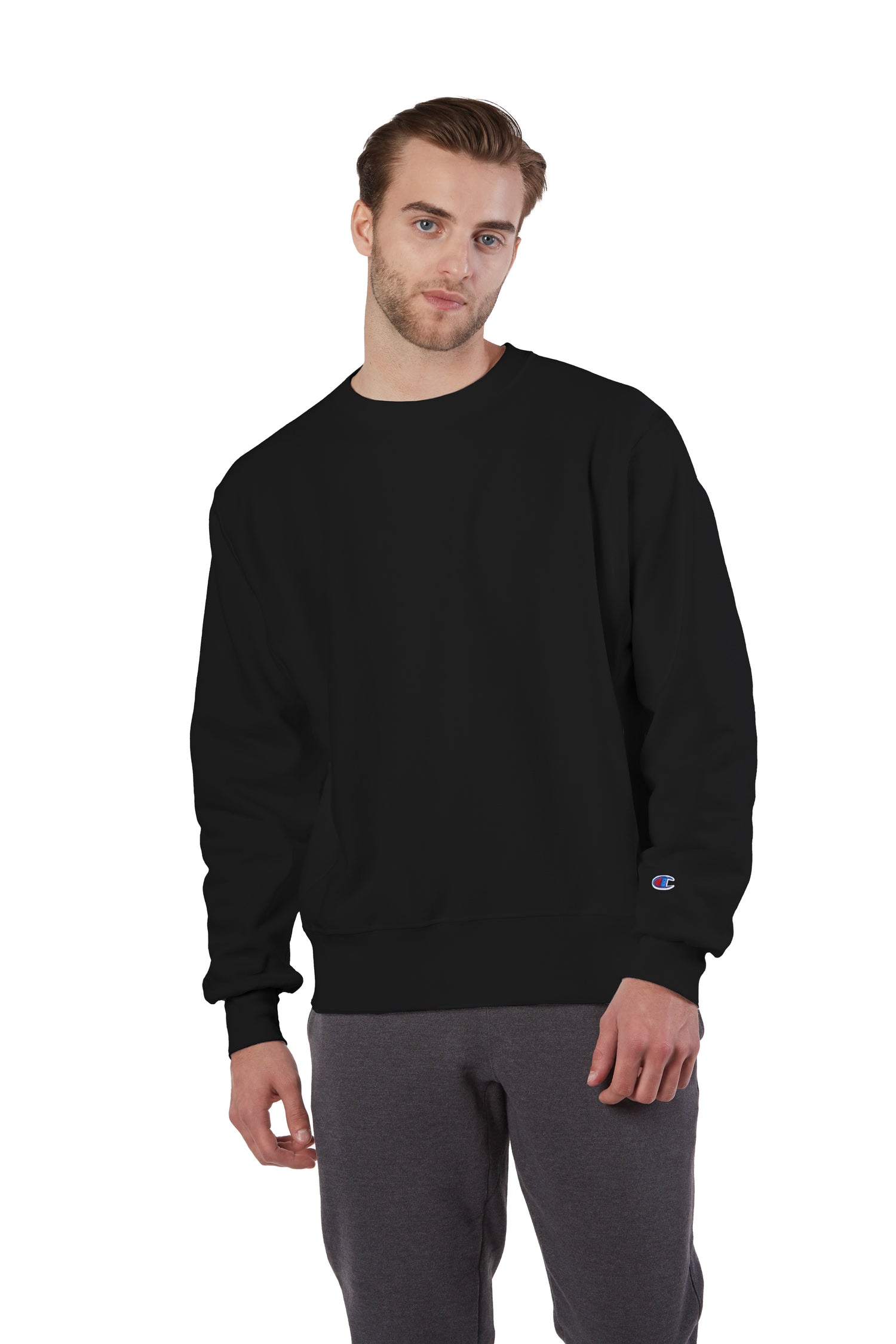 Unisex Reverse Weave® Crew - Black