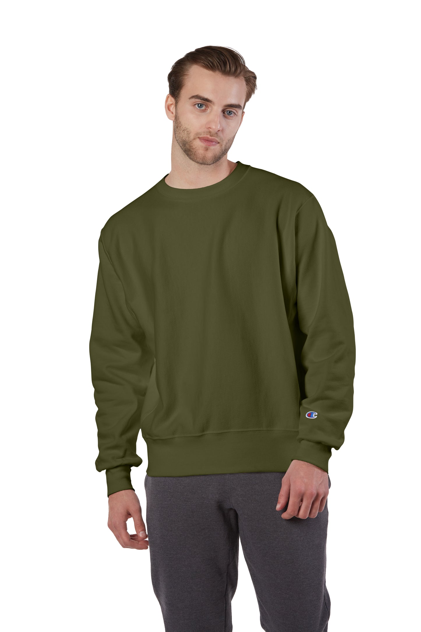 Unisex Reverse Weave® Crew - Fresh Olive