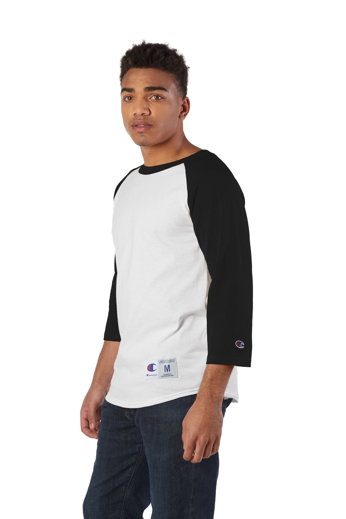 Unisex Raglan T-Shirt - White / Black