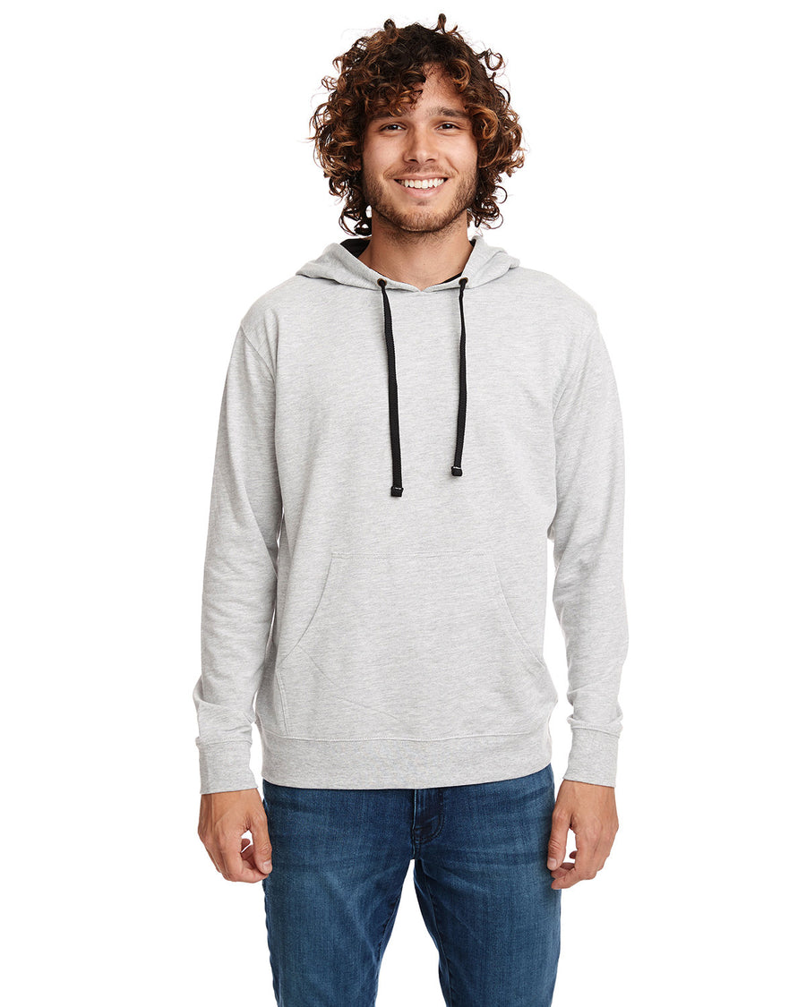 Unisex French Terry Pullover Hoodie - Heather Gray / Black