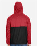 Harriton M750 Red/ Black — on model back