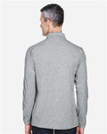 Harriton M265L Grey Heather — on model back