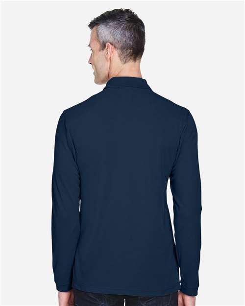 Harriton M265L Navy — on model back