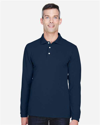 Harriton M265L Navy — on model front