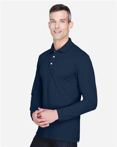Harriton M265L Navy — on model side