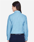 Harriton M600W Light Blue — on model back