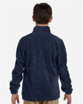 Harriton M990Y Navy — on model back