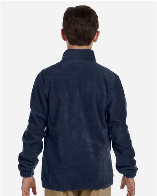 Harriton M990Y Navy — on model back