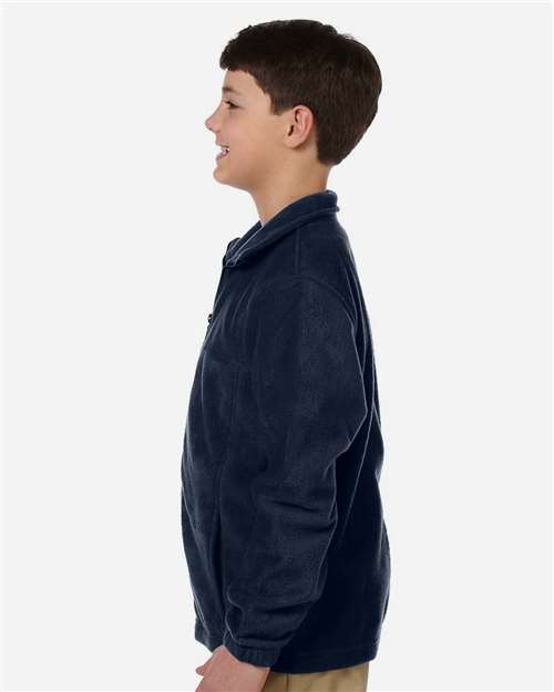 Harriton M990Y Navy — on model side