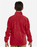 Harriton M990Y Red — on model back