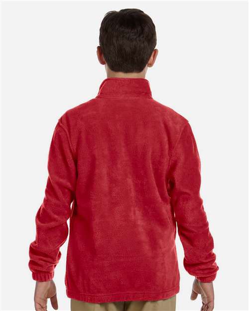 Harriton M990Y Red — on model back