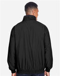 Harriton M740 Black/ Black — on model back
