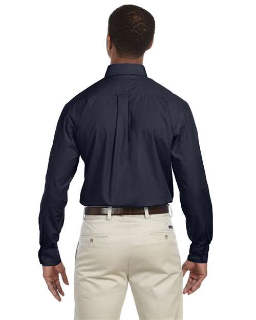 Harriton M510 Navy — on model back