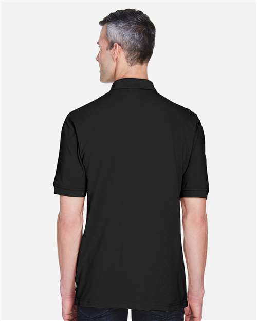 Harriton M265P Black — on model back