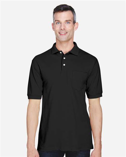 Harriton M265P Black — on model front