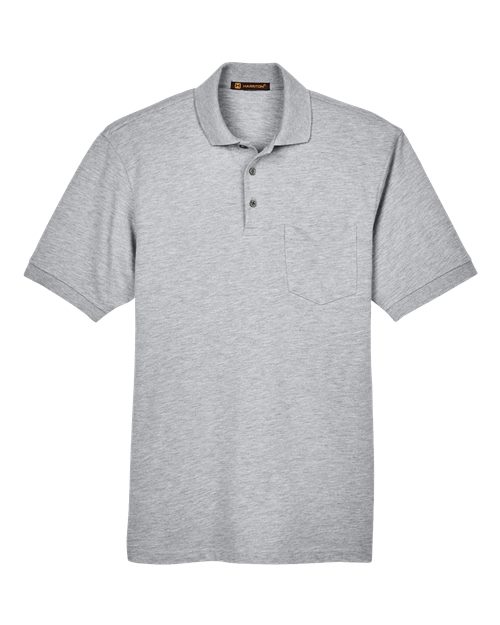 Harriton M265P Grey Heather — front