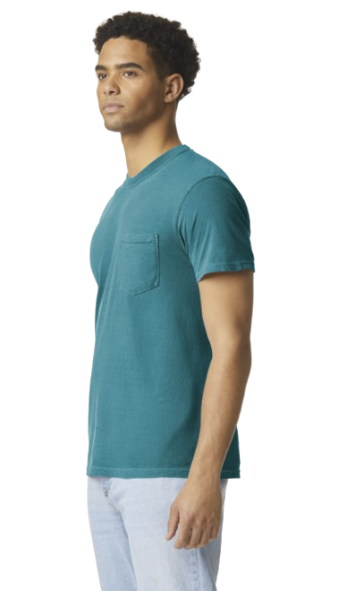 Unisex Heavyweight RS Pocket T-Shirt - Topaz Blue